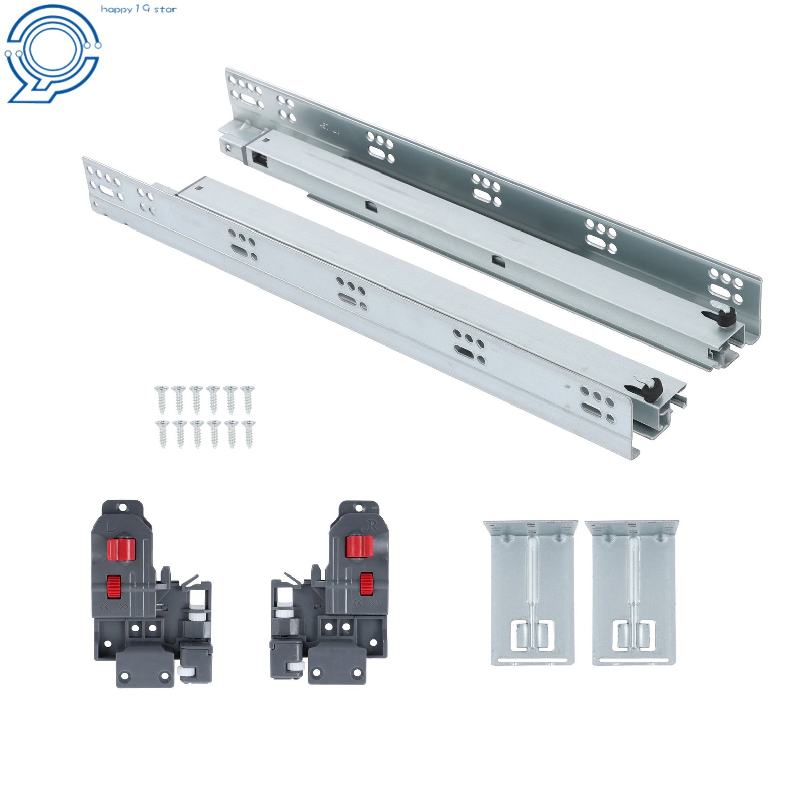 3D Adjustable Locking 18 Inch 100LB Undermount Drawer Slides Soft Close
