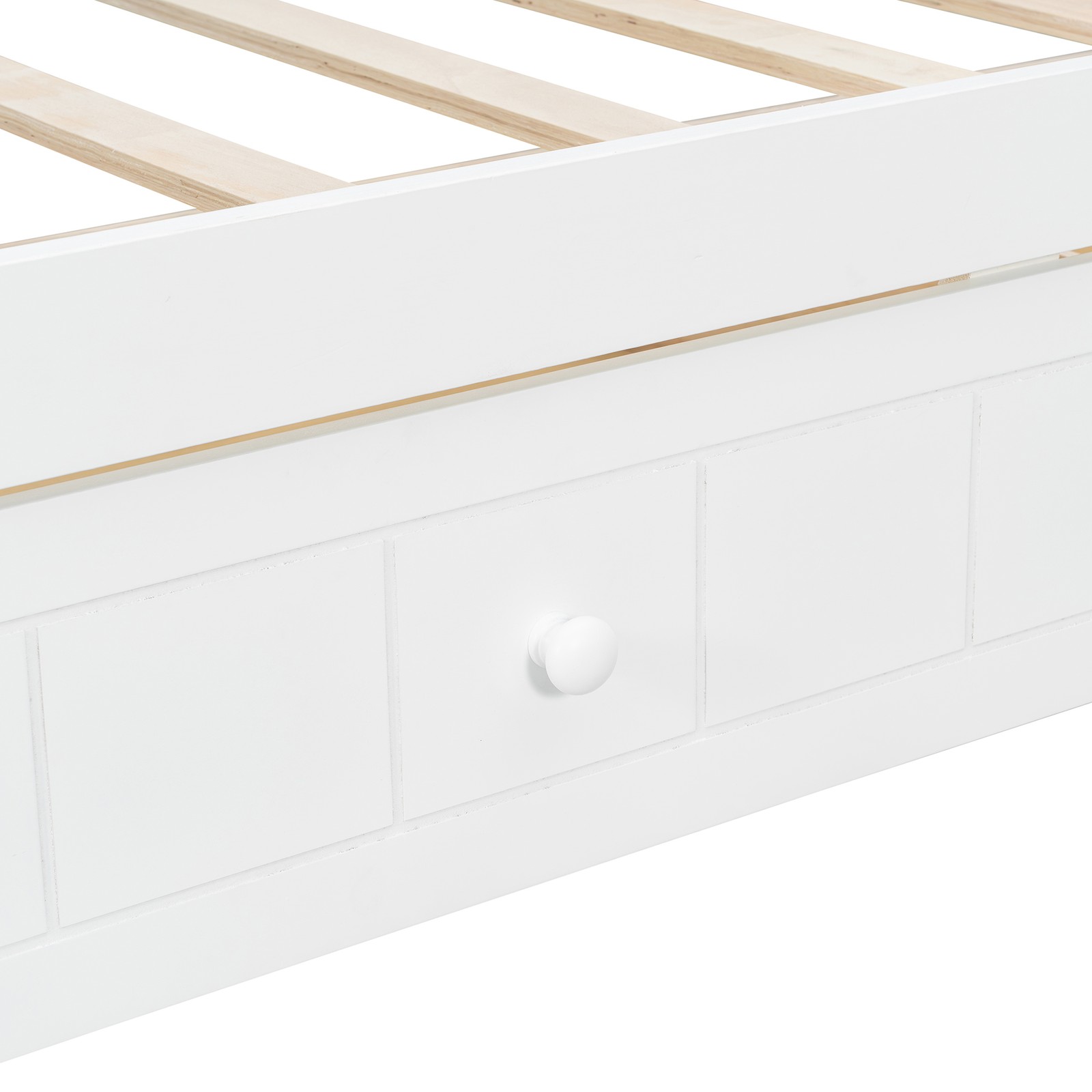 Twin Size Canopy Day Bed with 2 Drawers, White