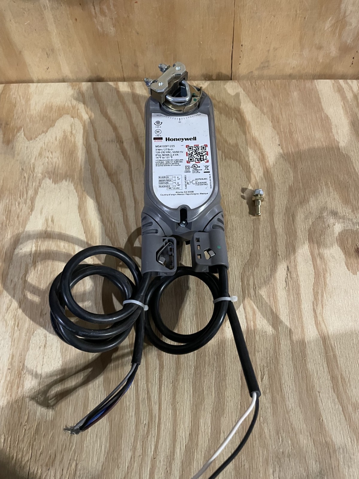 Honeywell MS4103F1225 Fire/Smoke Damper Direct Couple Actuator 120v-230v 2 pos.
