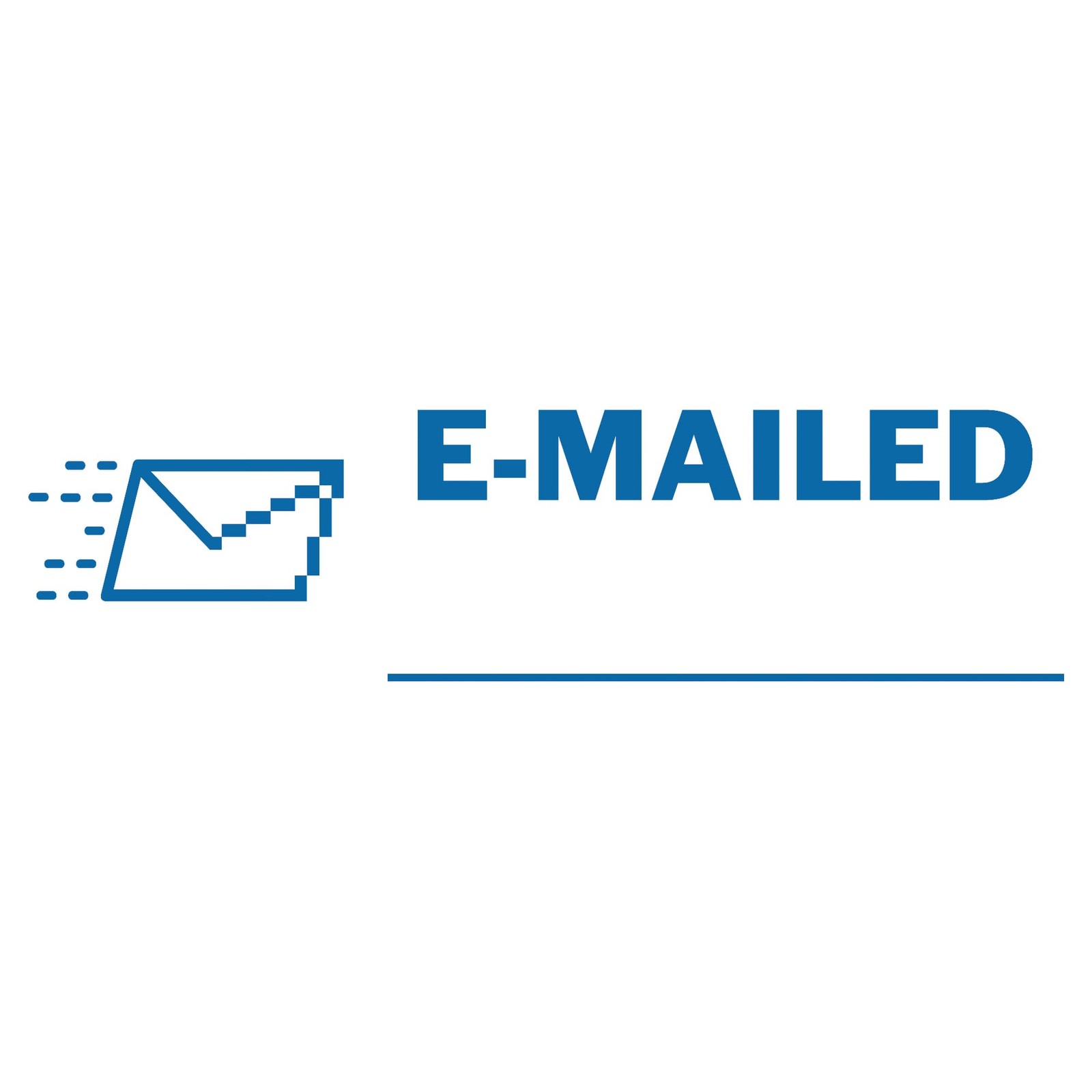ACCUSTAMP2 Emailed Message Shutter PreInked Rubber Stamp Blue Ink Business