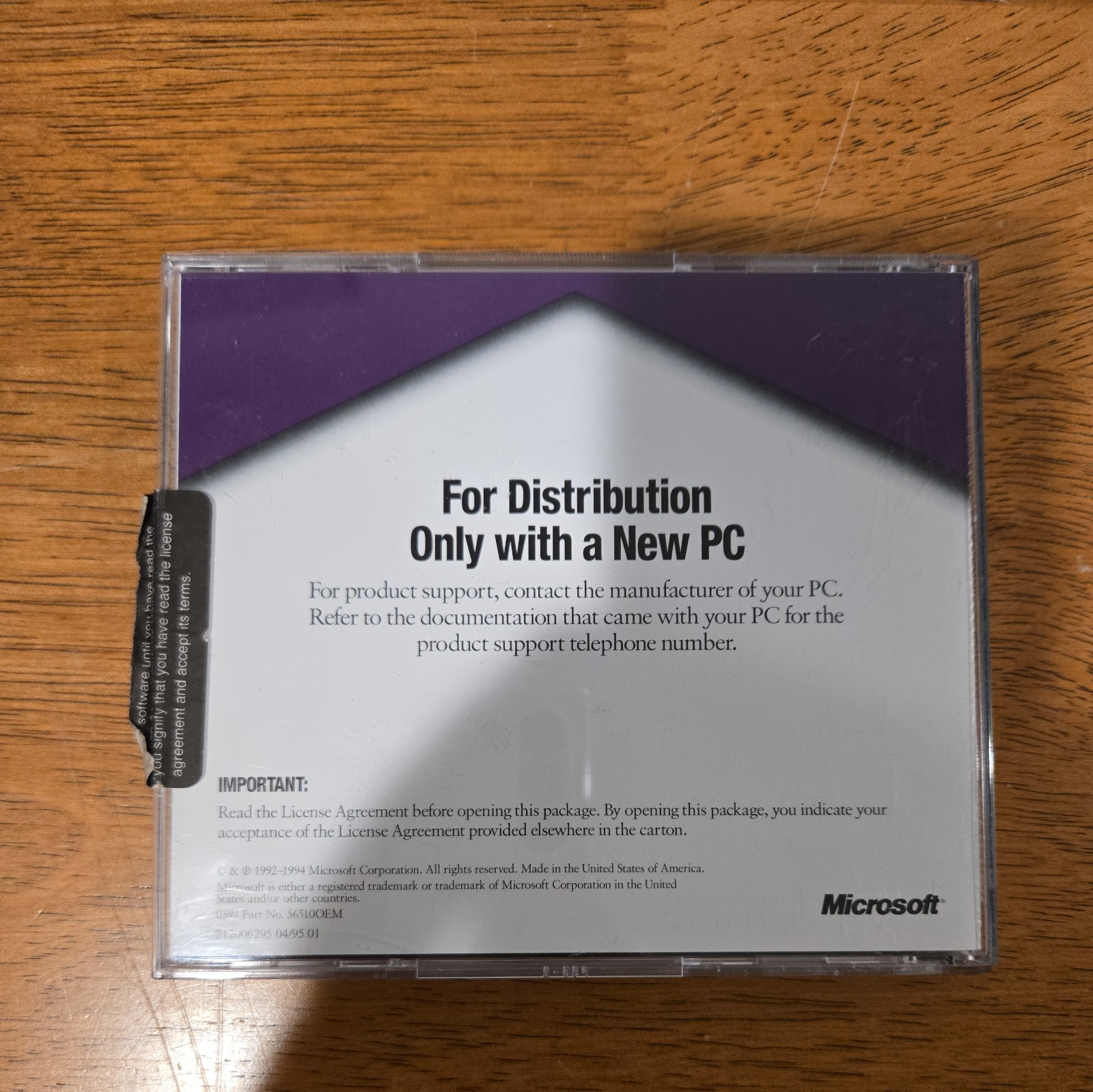 Microsoft Musical Instruments Original CD Case 1992