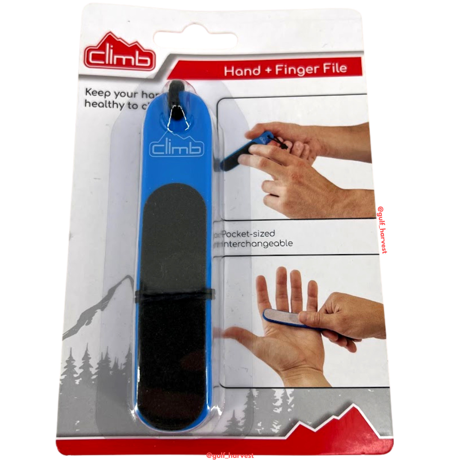 Climb Rock Climbing Travel Hand & Finger File w/ 4 Replacements - NEW/SEALED