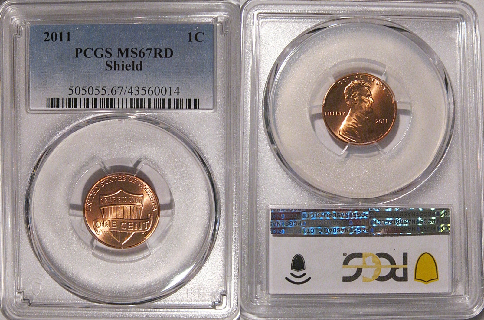 2011 P Lincoln SHIELD Cent 1c PCGS MS67RD