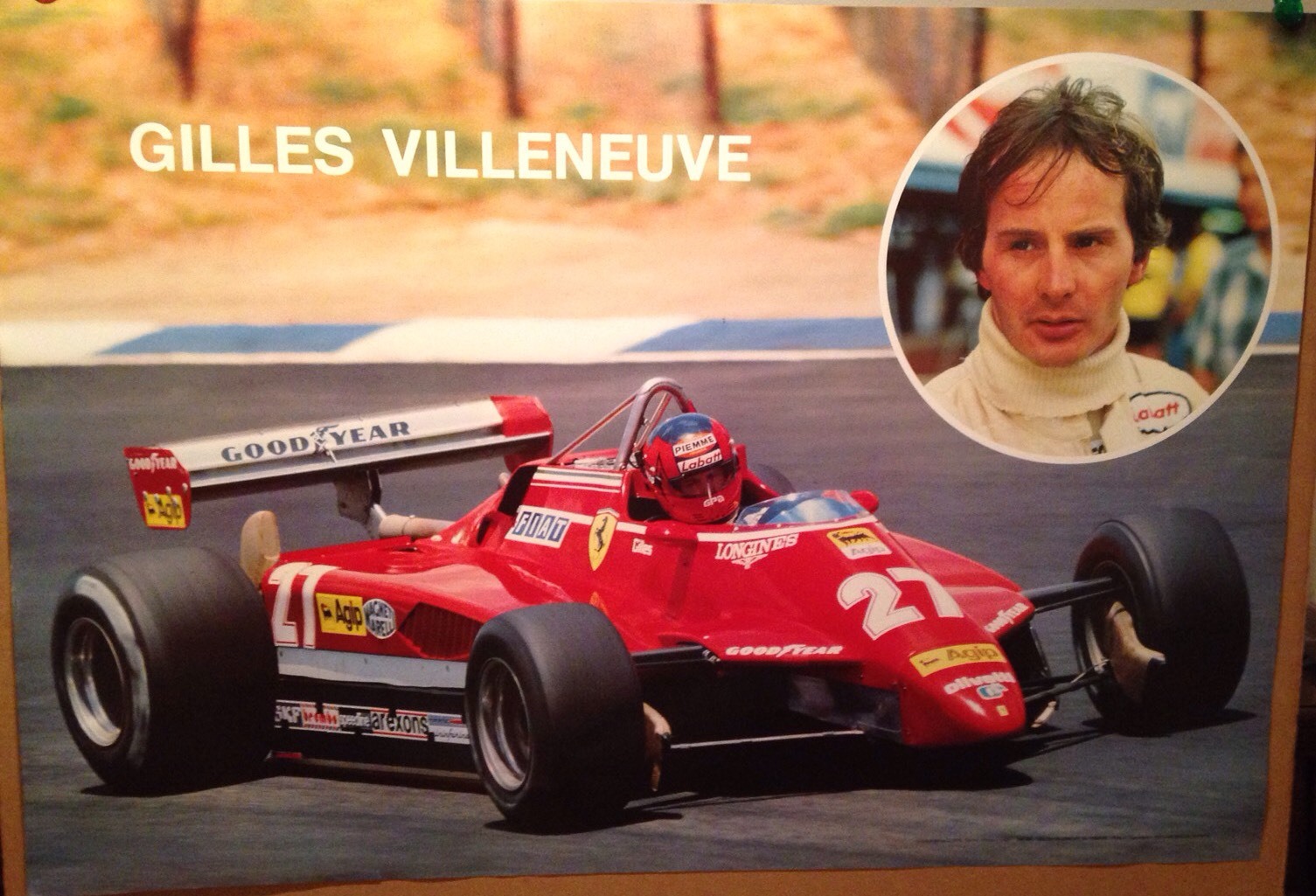 Gilles Villeneuve Ferrari F1 Car Poster Extremely Rare! Own It!! LAST ONE! O/PNT
