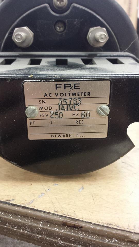 FPE AC VOLTMETER 35783 250FSV 60 Hz W248