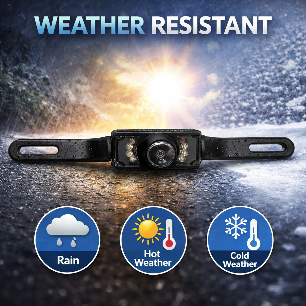 Rearview Backup Plate Camera for Boss BV850ACP Install Kit