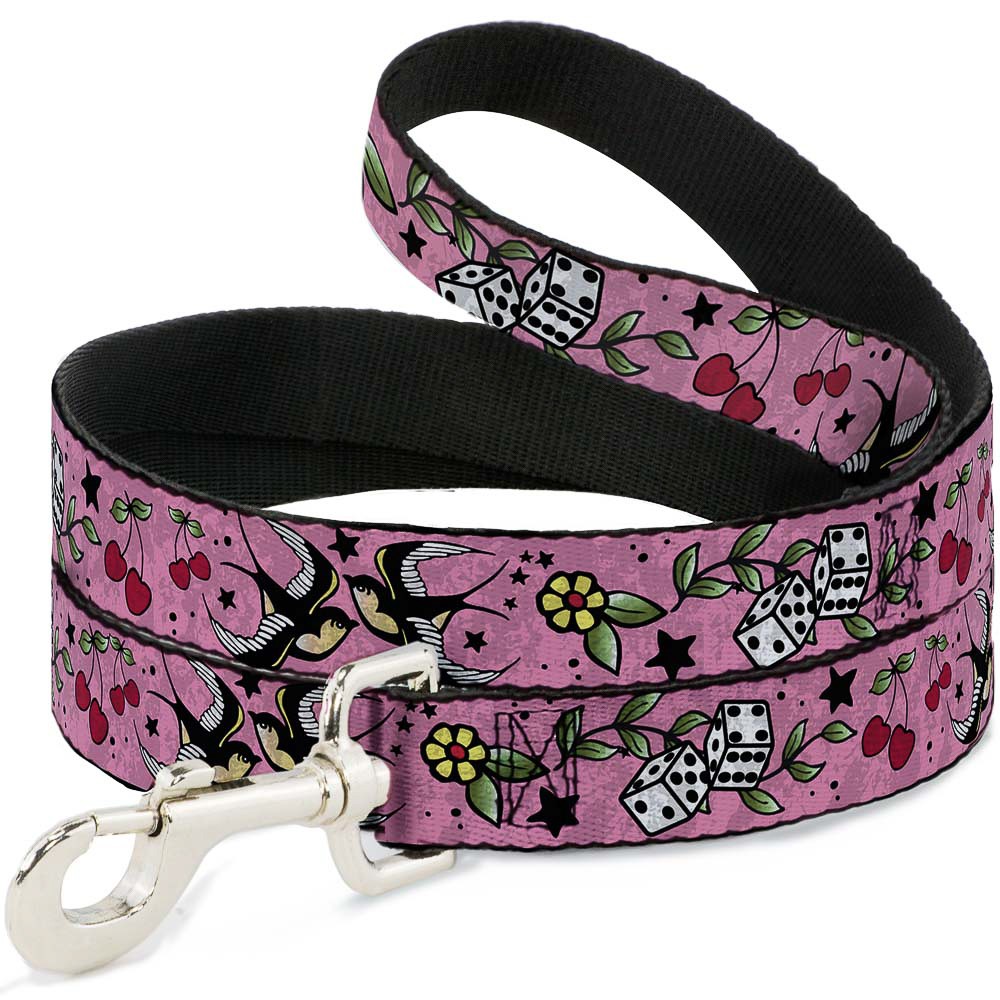 Dog Leash Lucky CLOSE-UP Pink