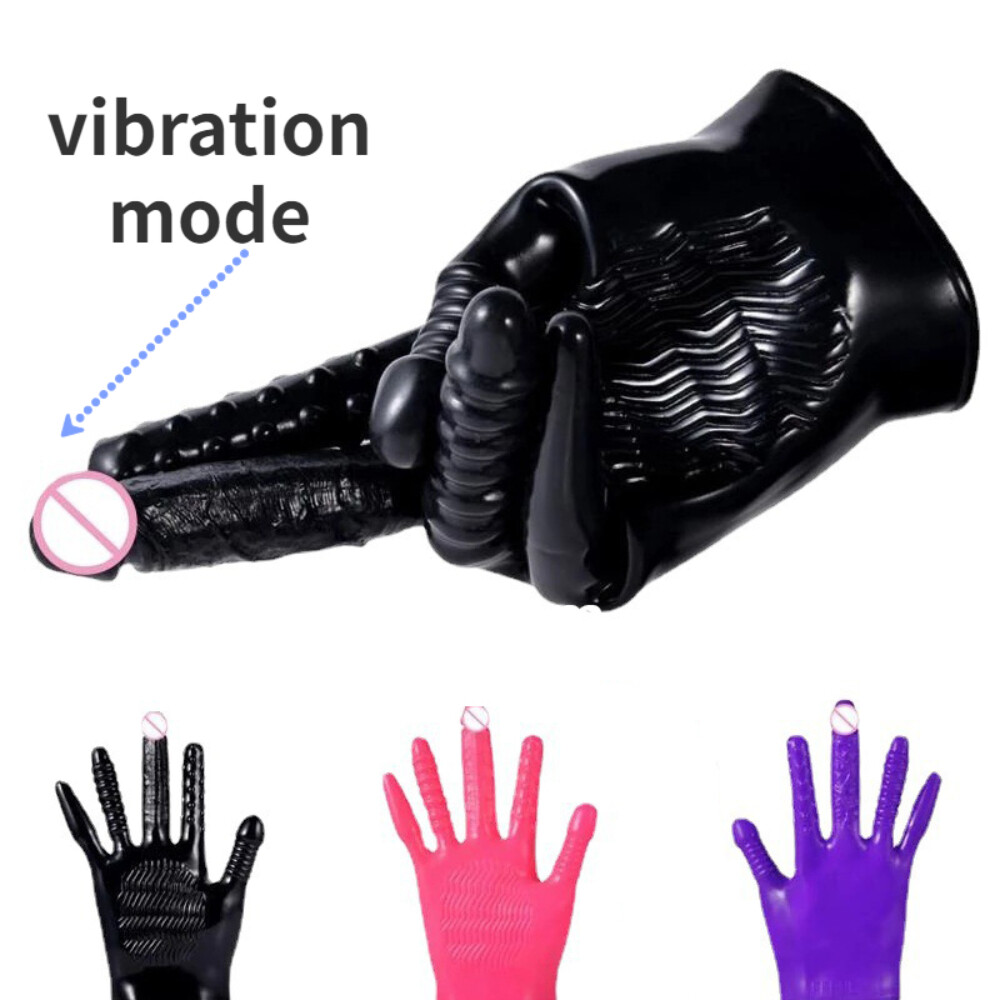 Vibrating Hand Finger Glove Condom Improve Pleasure Tool Massage Sleeve