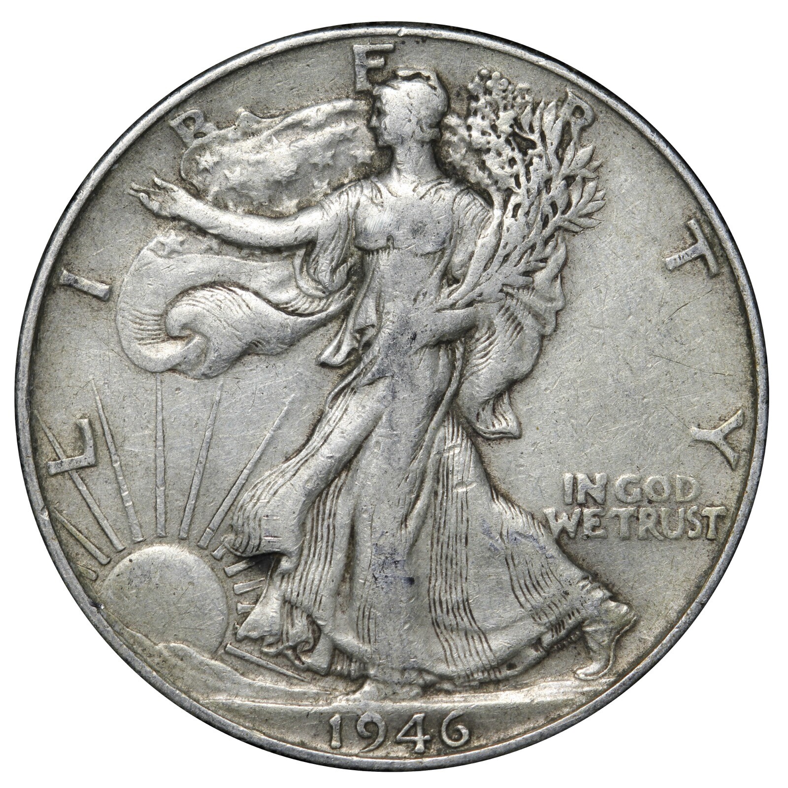 1946 Walking Liberty SILVER Half Dollar In XF Condition