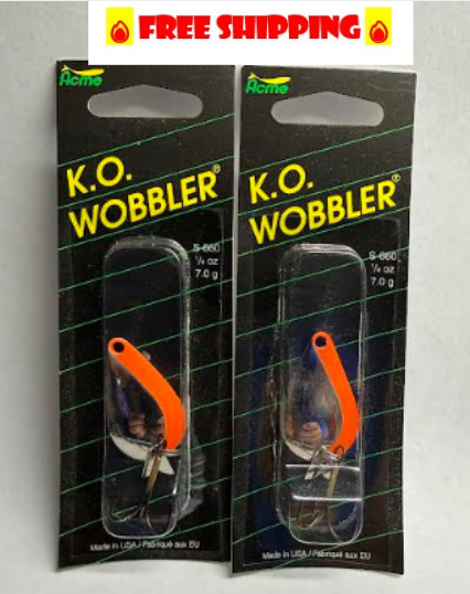 K.O. WOBBLER 1/4 OZ ACME NFS COLOR 2 PK FOR TROUT AND PIKE MADE IN USA FREE SHIP