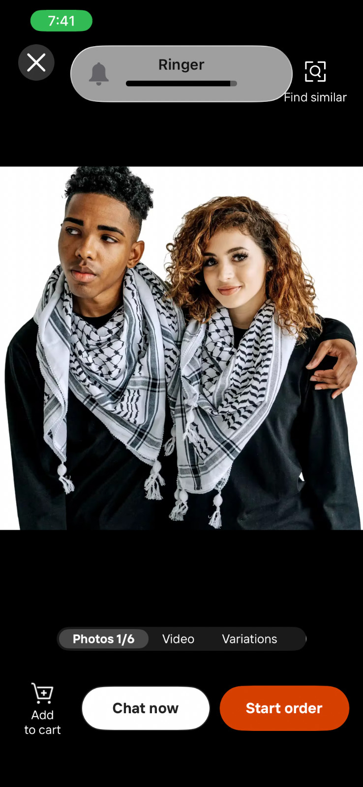 Keffiyeh Scarf light weight unisex 36 in.² head scarf for you and her