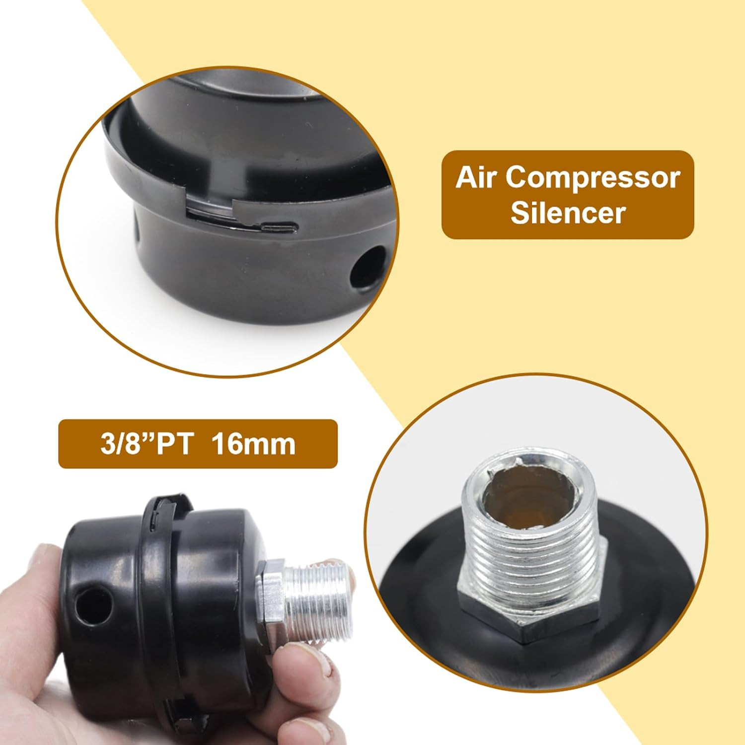 High-Quality 3/8 Air Compressor Silencer & Filter Replacement Kit Pack of 2