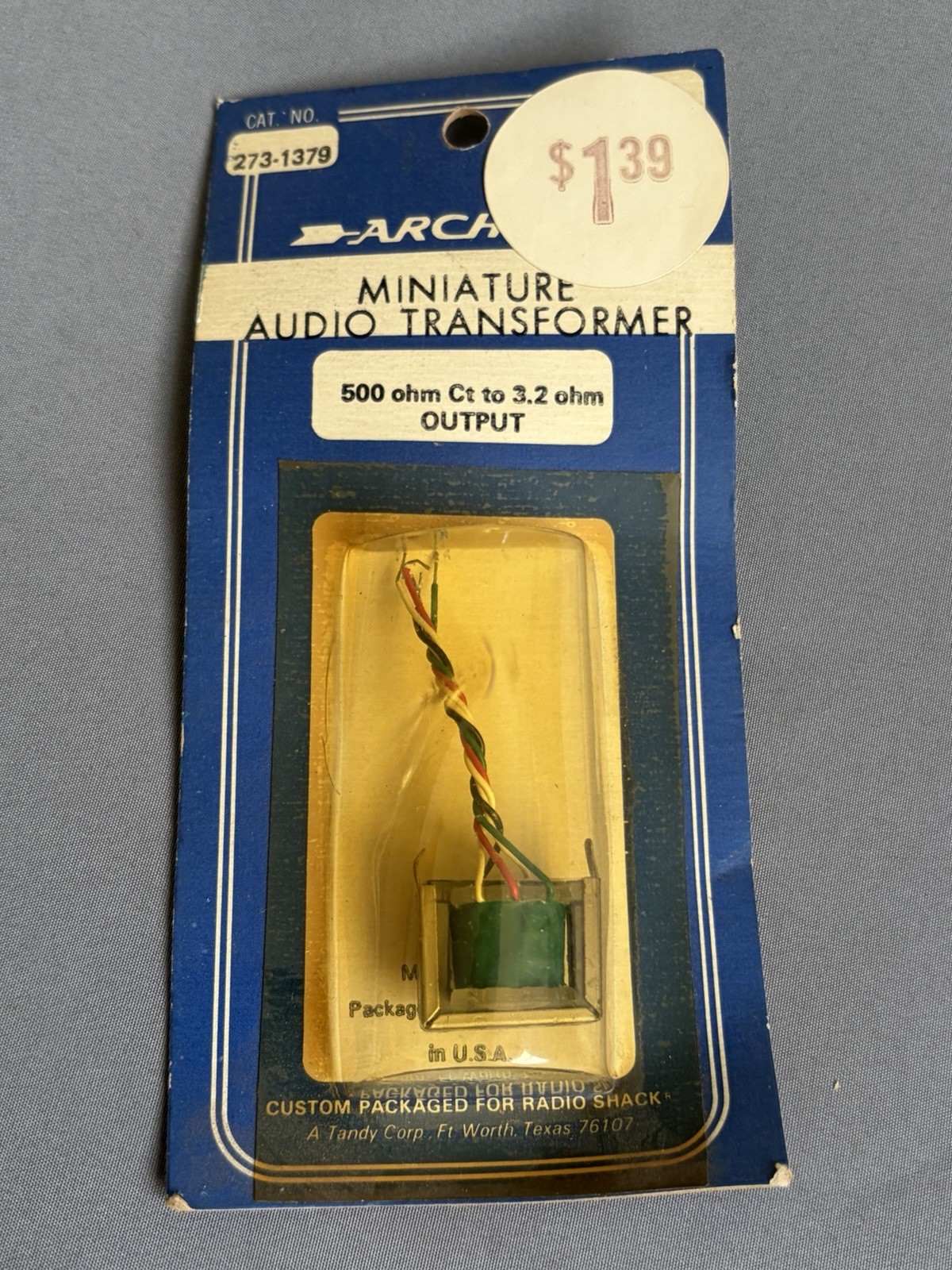 273-1379 Vintage Archer Miniature Audio Transformer 500 ohm Ct - 3.2 ohm Output