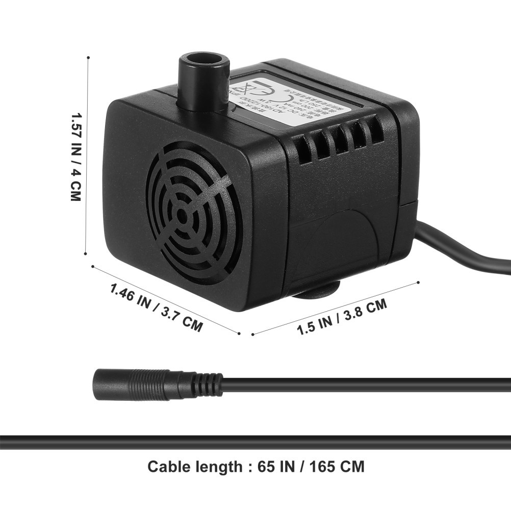 12 V250L/H Water Pump Aquarium Mini Submersible Battery Powered Portable