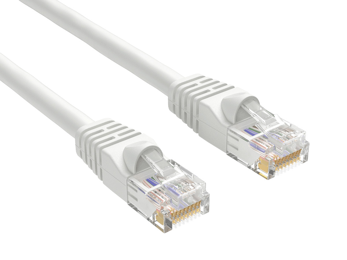 15ft Cat5e UTP Ethernet Network Patch Cable Snagless 24AWG Bare Copper, White
