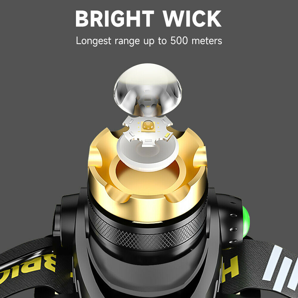 Brightness LED Headlight Headlamp Head Torch Flashlight Work Light Camping Lamp
