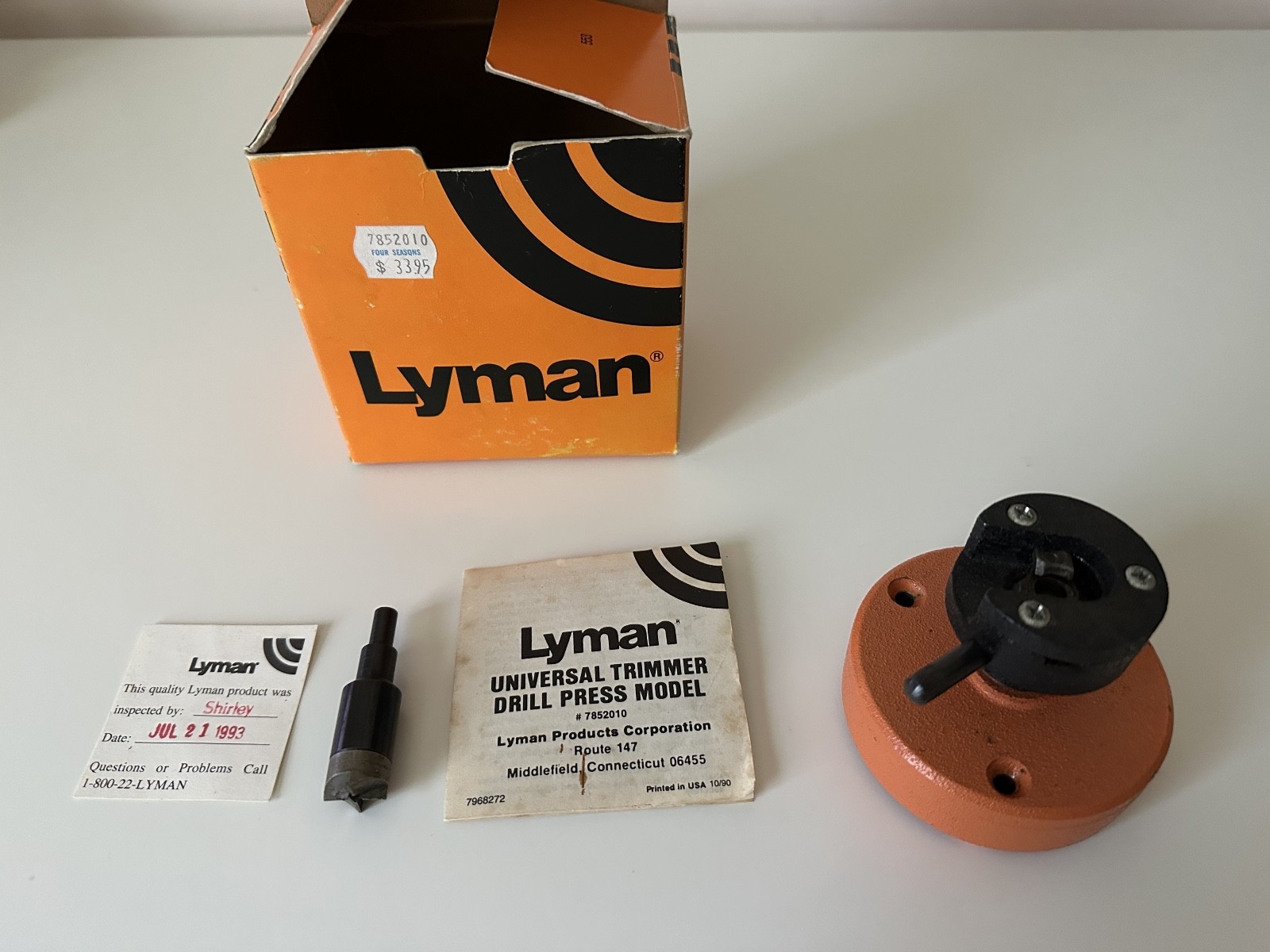 LYMAN - Universal Drill Press Case Trimmer - 7852010 - In Original Box w/Cutter