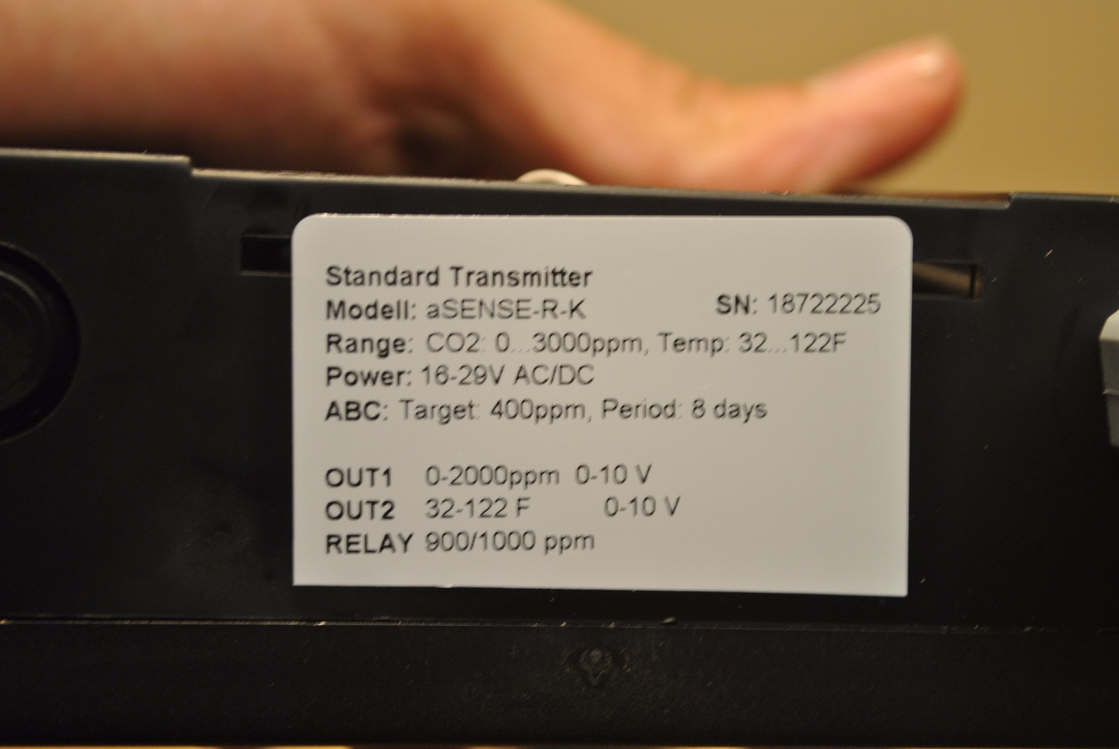 Airtest TR9221 Duct Probe aSENSE-R-K Standard Transmitter