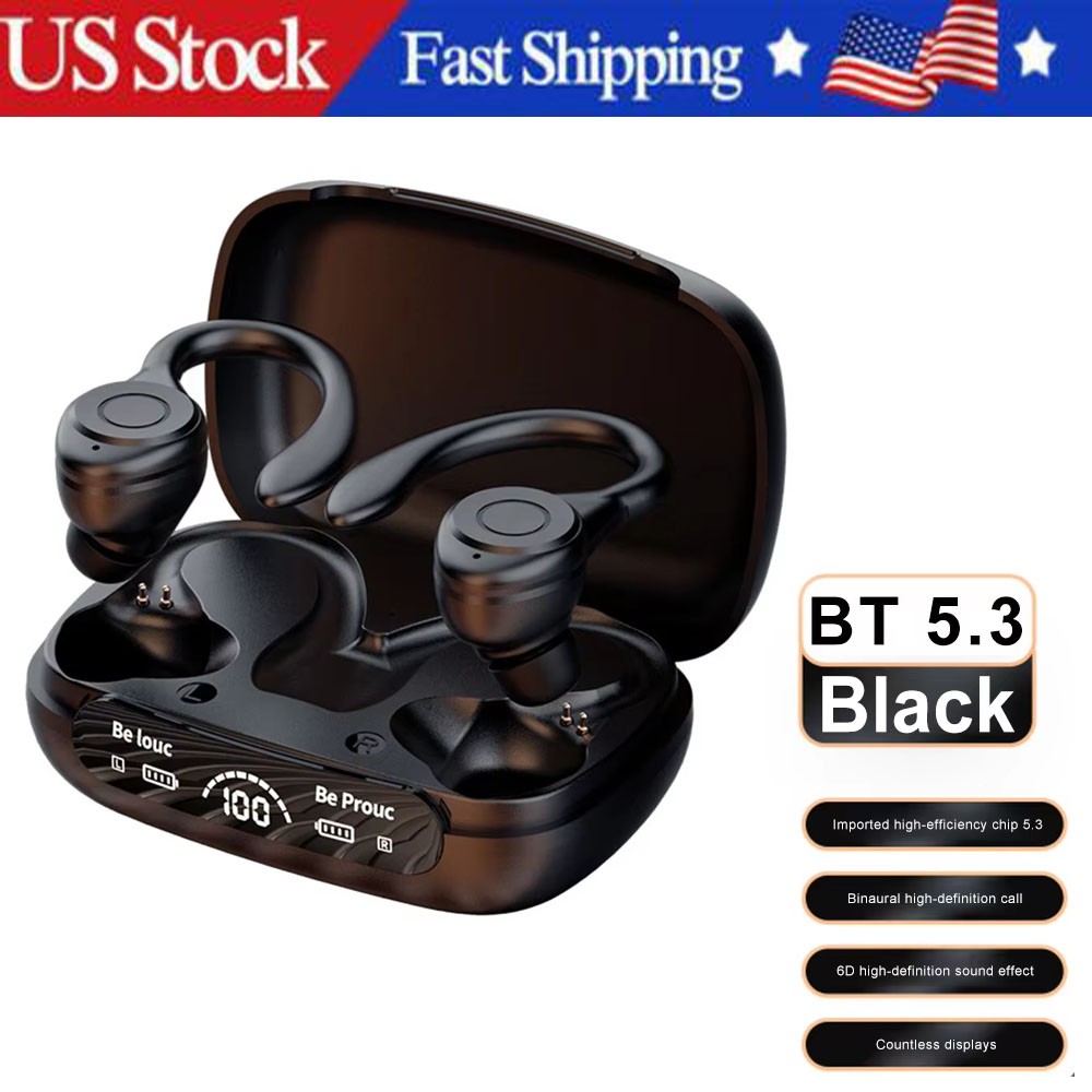 Wireless Bluetooth 5.3 Headset TWS Earphones Earbuds Stereo Headphones Ear Hook