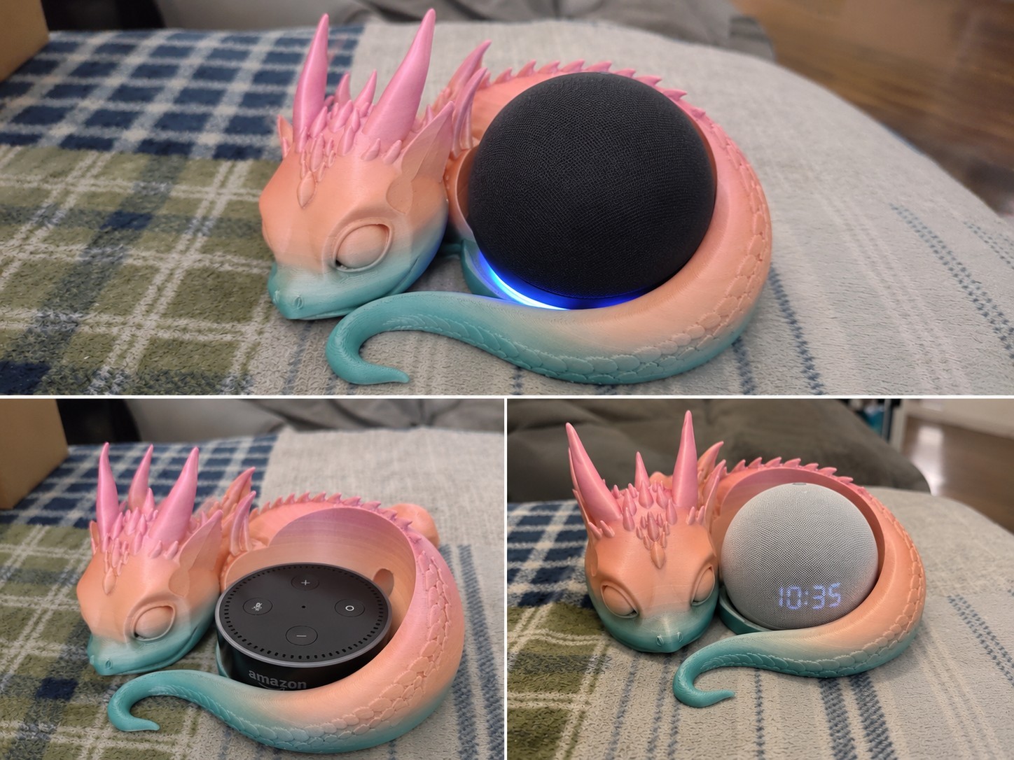 Magical Dragon Alexa Echo Dot 1-2-3 Holder Fantasy Smart Speaker Stand 3d Print