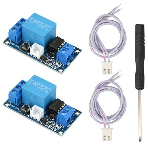 2Pcs 12V Latching Relay Module | Single Bistable, Push to Start and Stop
