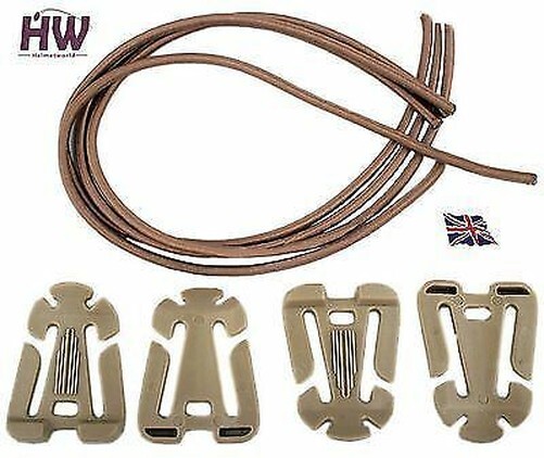Airsoft Itw Style Web Dominator Molle Elastic Holder Clips Set Tanning Sand