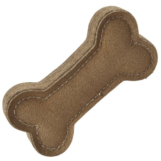 Ethical Products Dura-Fuse Leather Chunky Bone Dog Toy 6" Brown