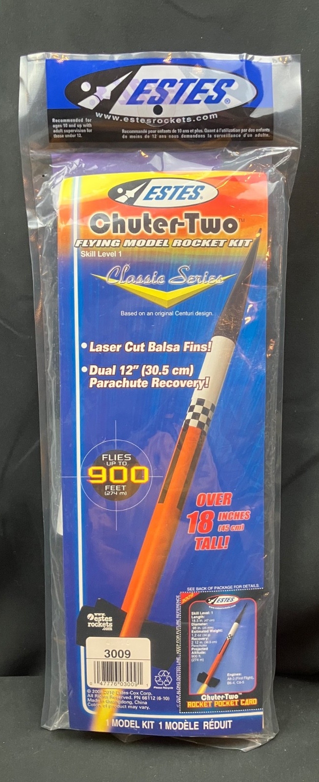 Estes Chuter-Two Flying Model Rocket Kit #3009 - Sealed
