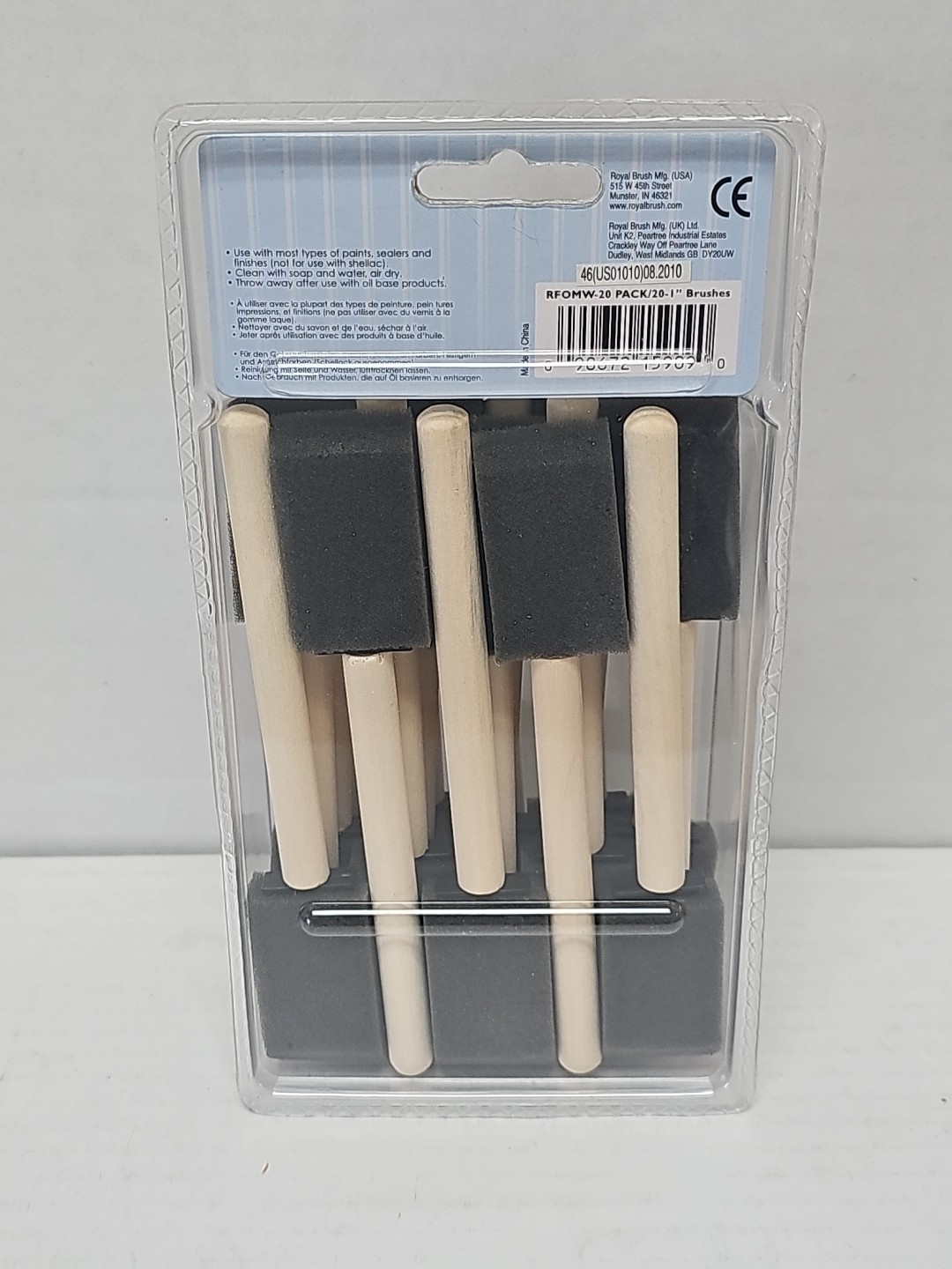 Sealed Crafter's Choice Foam Brushes 20/Pkg 1" Width