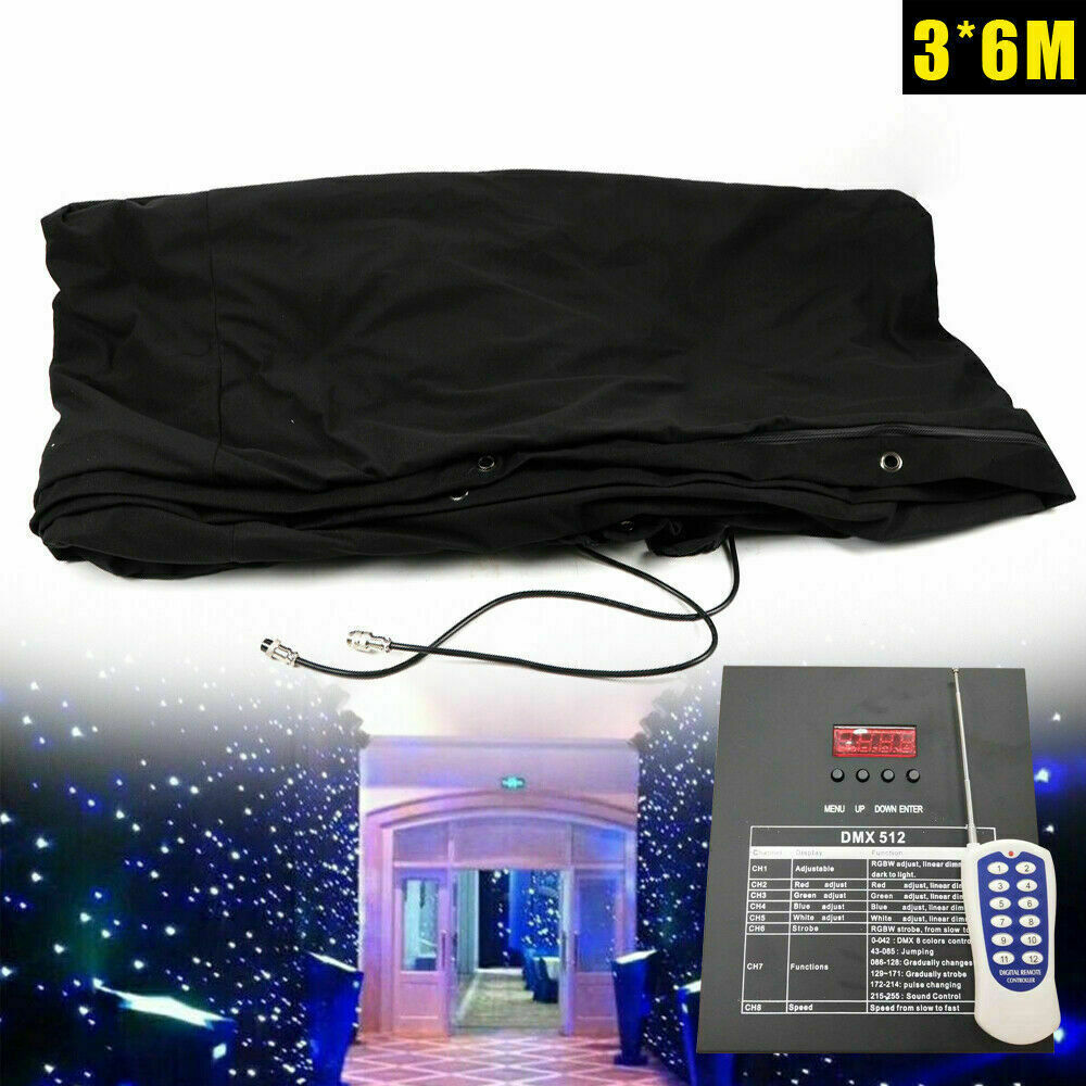 20x10FT DMX512 LED Star Stage Backdrop Curtain Background Starry Sky +Controller