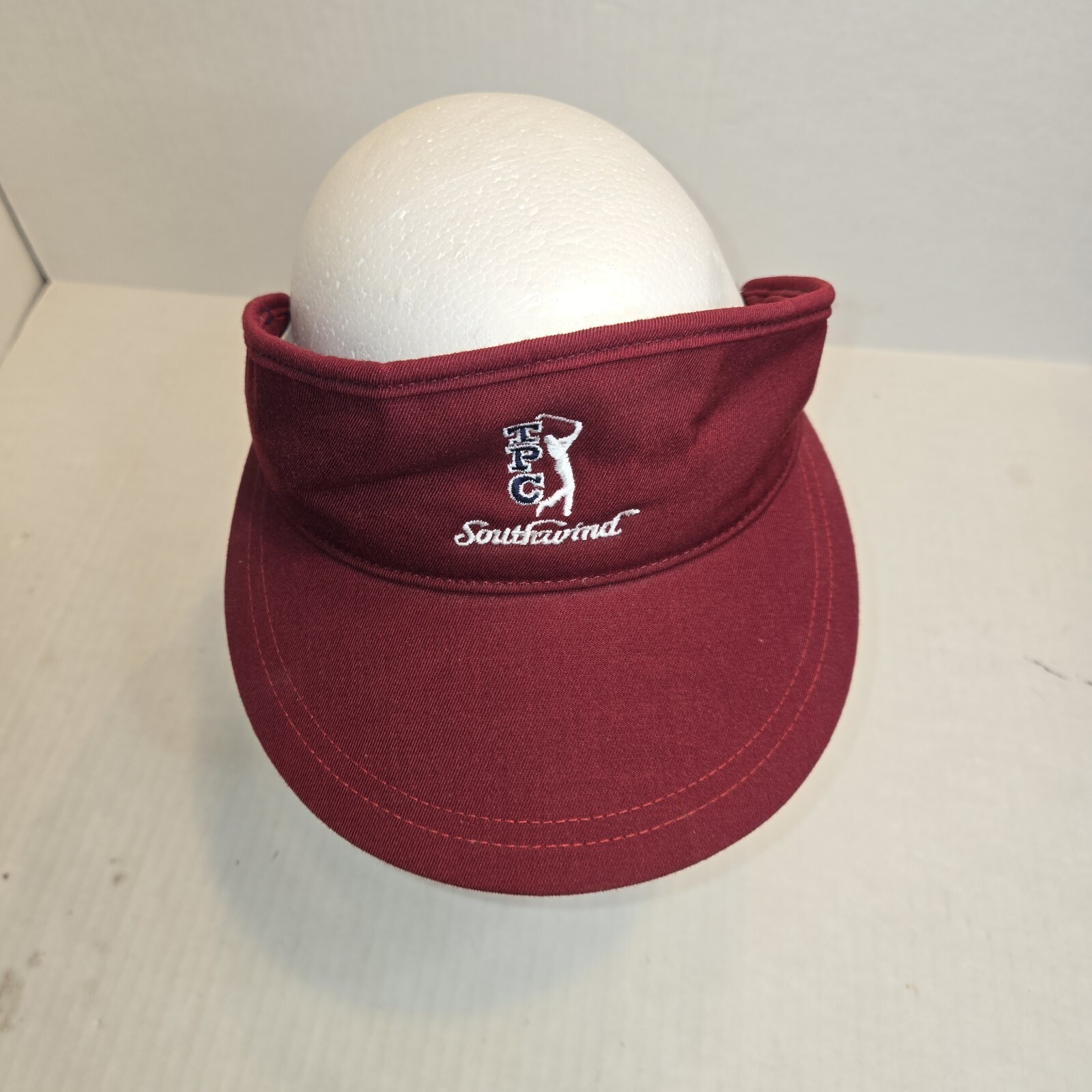 Vtg TPC Southwind Golf Visor Burgundy New Era Adjustable Strap USA Nwot