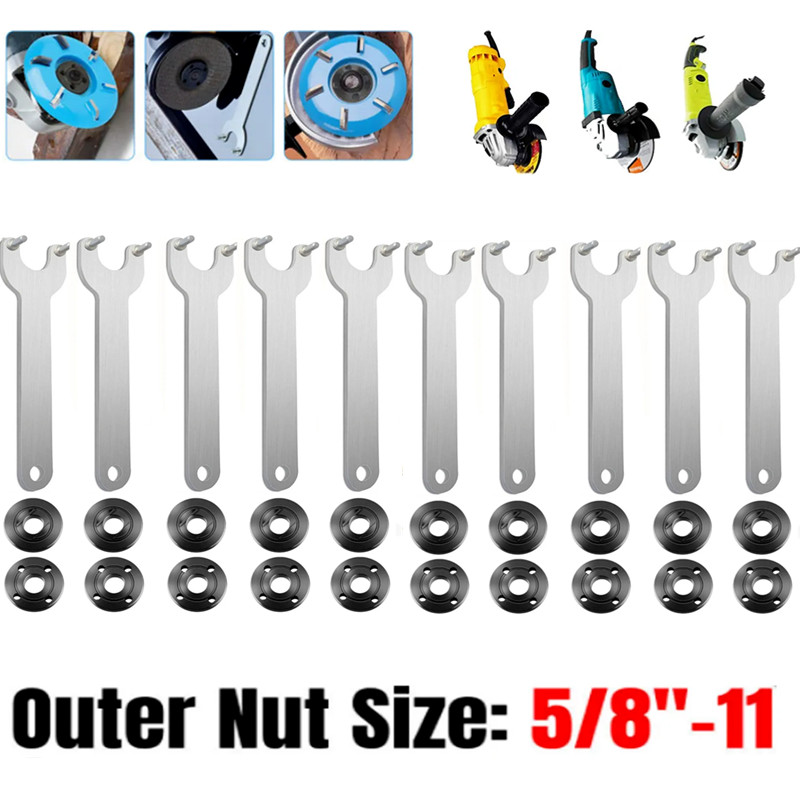Grinder Flange Angle Spanner Metal Lock Nut for Dewalt Milwaukee Makita 5/8"-11