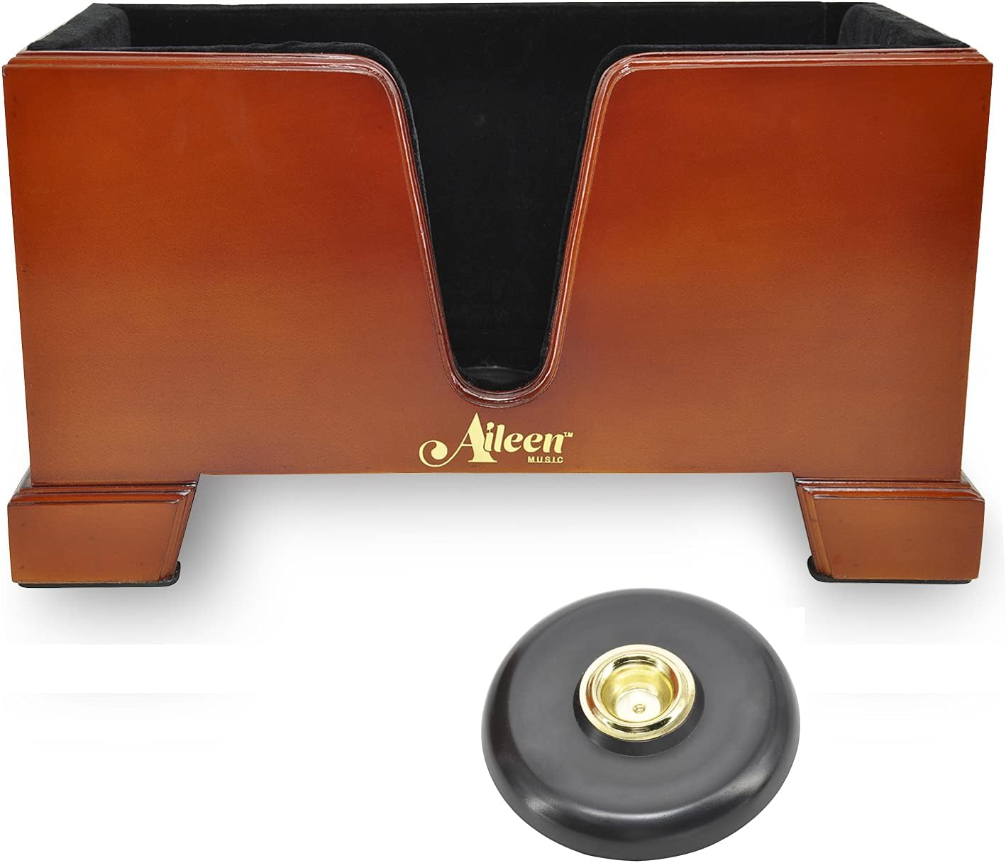 STC02 4/4 Full Size Burgundy Wooden Cello Box Stand, Black Premium Velvet Plush