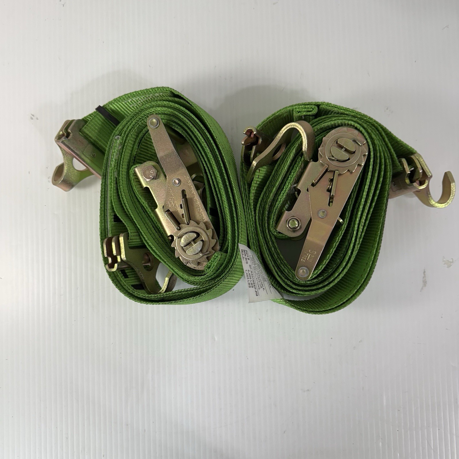 Ratchet Straps 16 FT x 2'' with E Trac And J- Hooks Lot Of 2 Straps