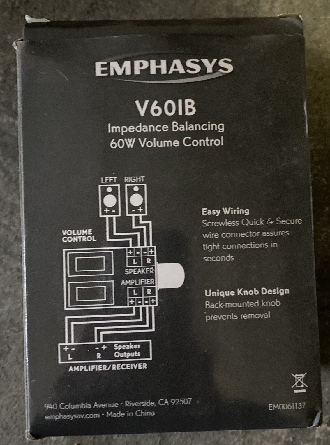Emphasys EM0061137 V60IB 60-Watt Impedance-Balancing Volume Control