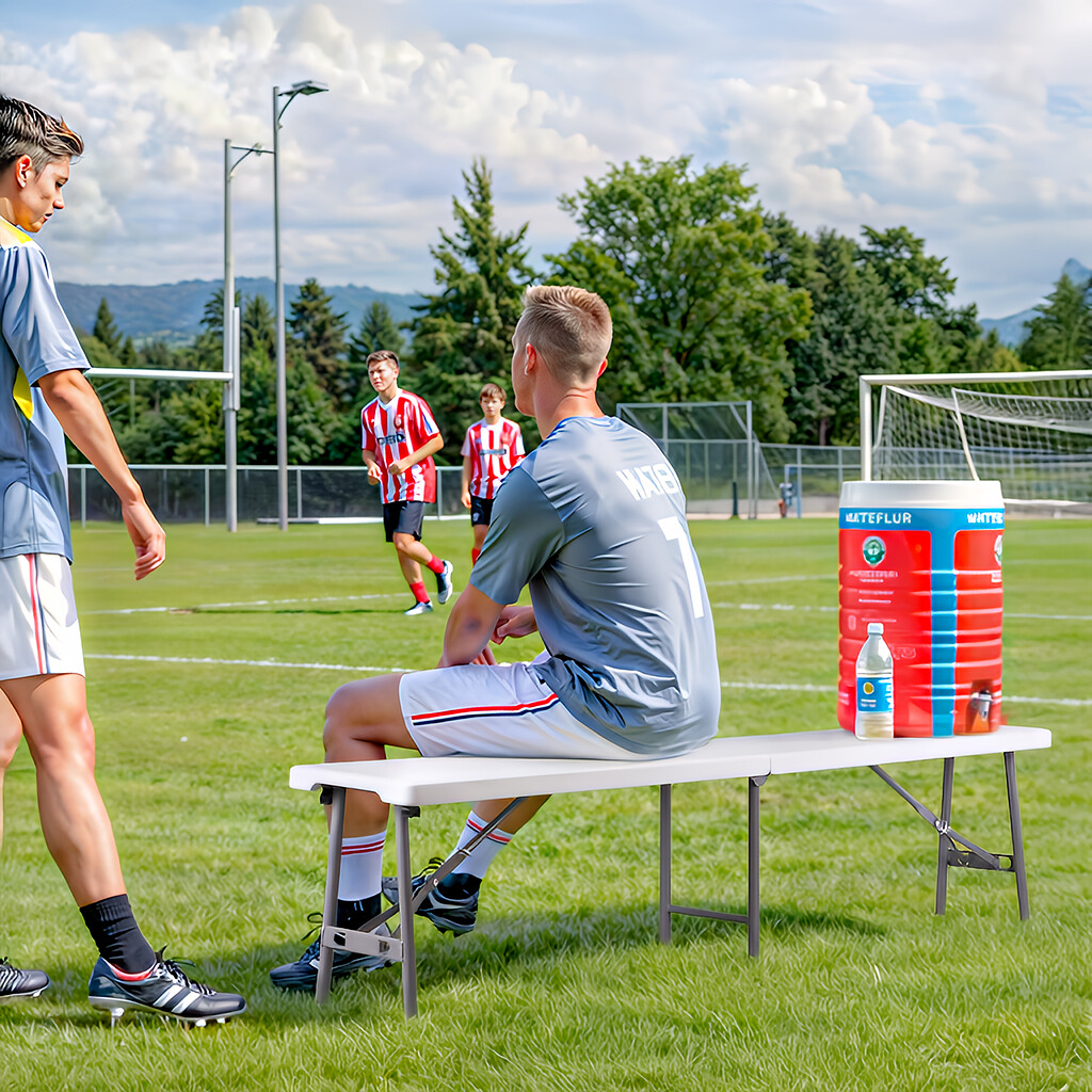 Folding Bench 6FT Plastic Folding Bench with Handles for Party Camping Picnic