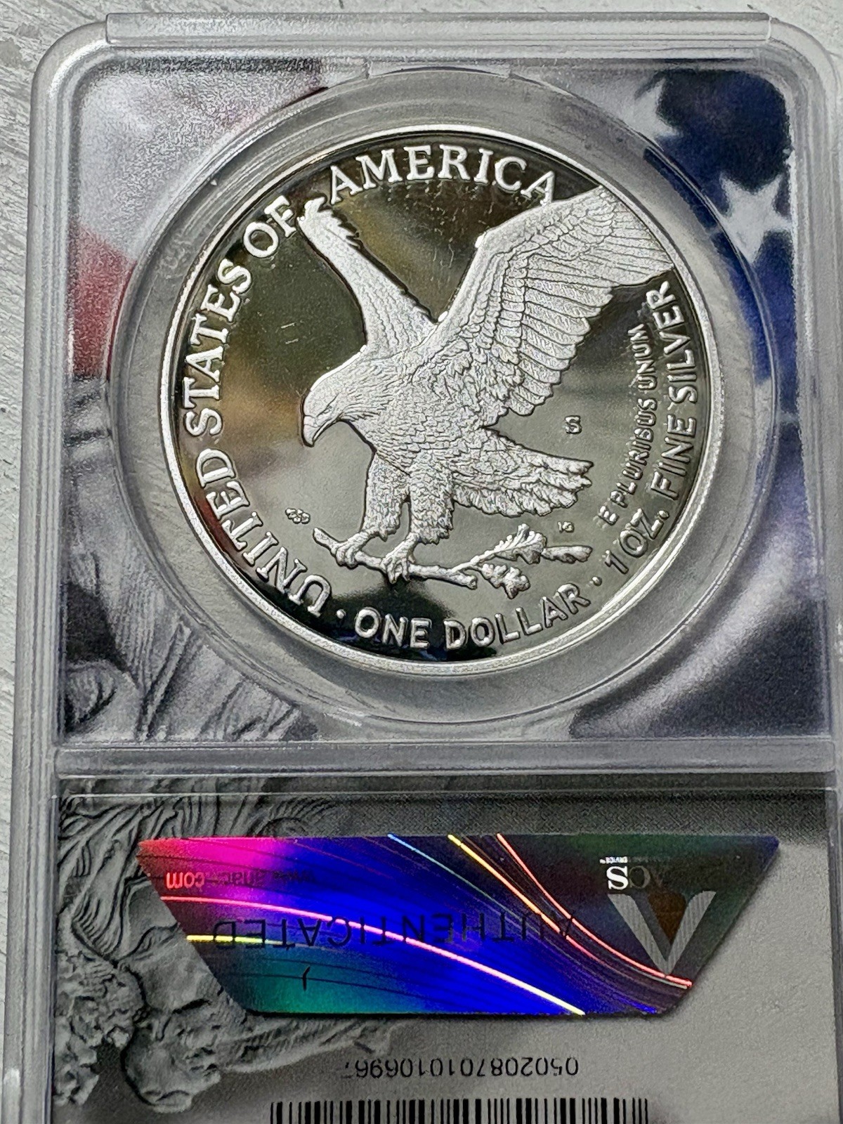 2022-S Proof $1 American Silver Eagle PR70DCAM FS Flag Label