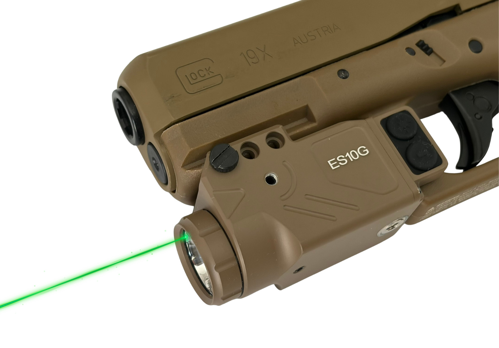 Hilight Enforcer 2 Green- 700 Lumen Handgun Light Laser Beam ES10G2 Cerakote FDE
