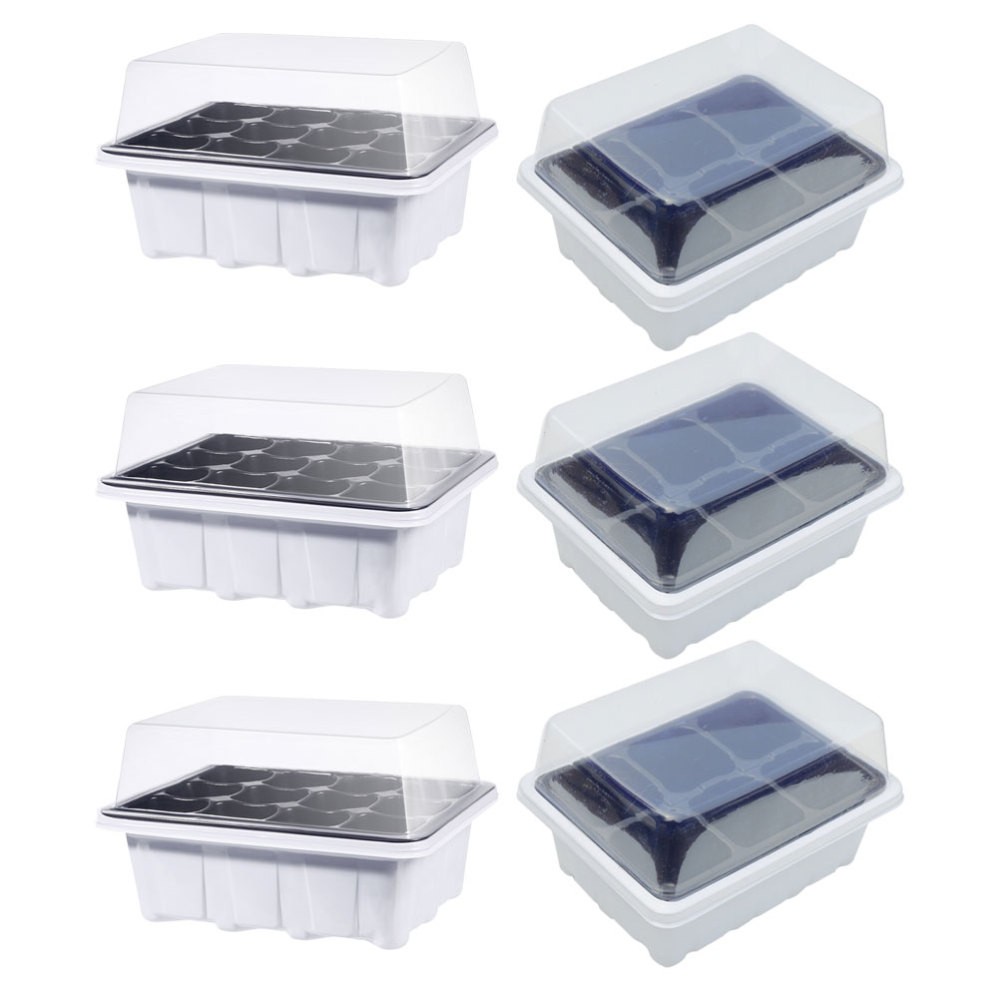 6 Pcs Vegetable Nursery Trays Plastic Plant Starter Boxes for Garden Use