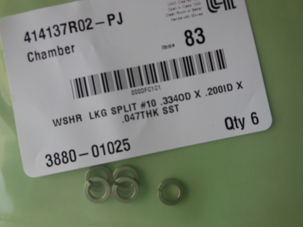 APPLIED MATERIALS 3880-01025 WASR LKG SPLIT #10 .3340D X .200ID X.047 THK SST