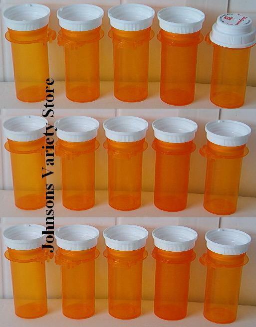 15 Empty RX Pill Bottles Crafts Storage Containers crafts bead cup lid PM-10