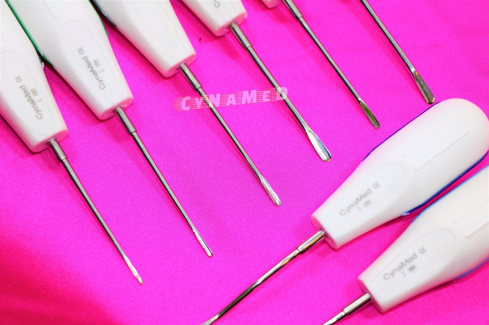 Dental Luxating Elevator Tooth Extraction Tools 8 Pcs, Straight Curved & Angled