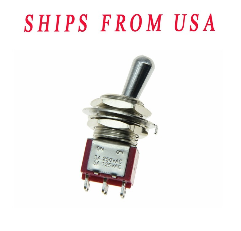 Guitar/Amplifier DPDT 2 Way ON ON Toggle Switch Sealed Fat Bat Toggle Switch