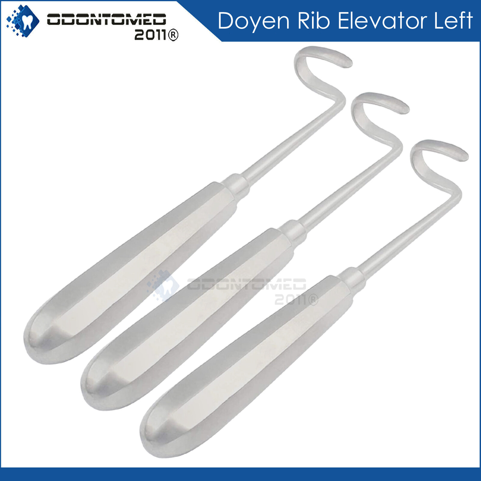 3 Doyen Rib Elevator Curved 7" Left Surgical Instruments