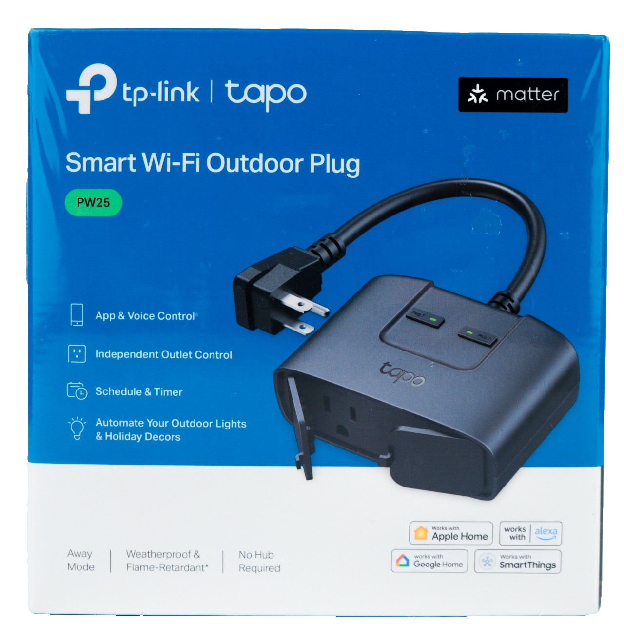 TP-Link Tapo Wi-Fi Smart Weatherproof Outdoor Dual Plug
