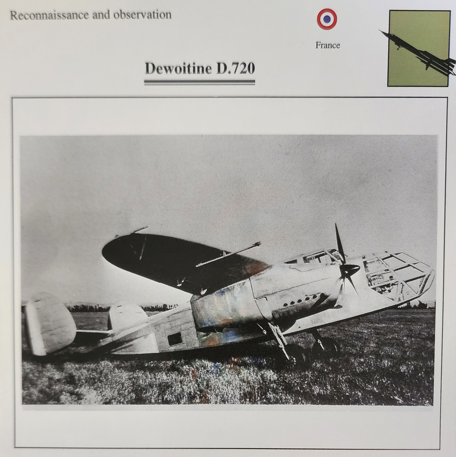 Dewoitine D Plane Picture Original Aircraft Vtg Specs Detail Info Collector Card
