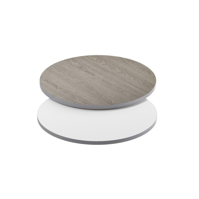 30'' Round Restaurant Table Top with White or Gray Reversible Laminate Top