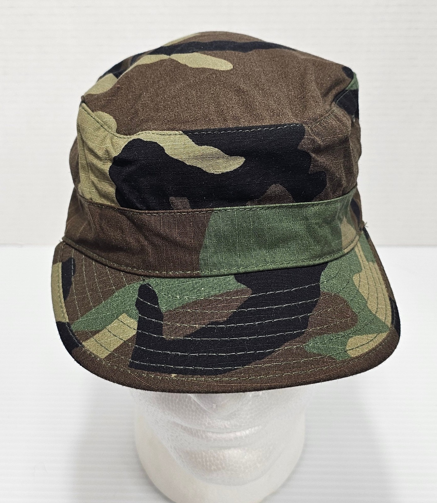 United States GI Military Issue Hot Weather Woodland Camo BDU Patrol Cap 7 1/8