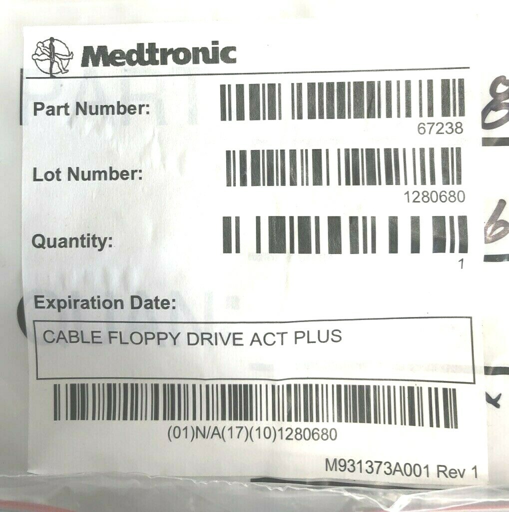 Medtronic 67238 Floppy Drive Cable ACT Plus M931373A001 Rev1