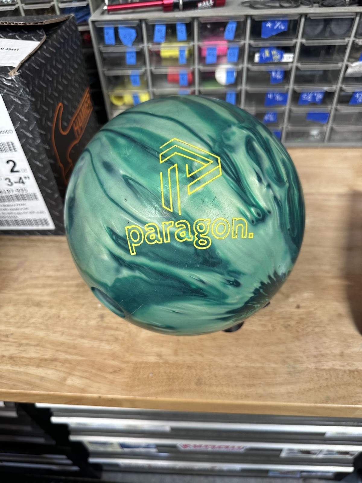 USED - Bowling Ball - Track "PARAGON PEARL" DRILLED WEIGHT - 14lb 12oz